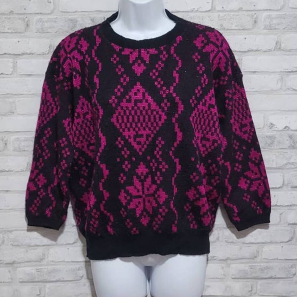 Saint Cyr Metallic Pink Knit Pullover Sweater